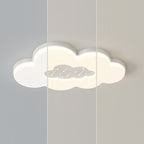 Modern Minimalist Creamy Clouds Round Rectangle Acrylic Iron LED Flush Mount Ceiling Light for Living Room