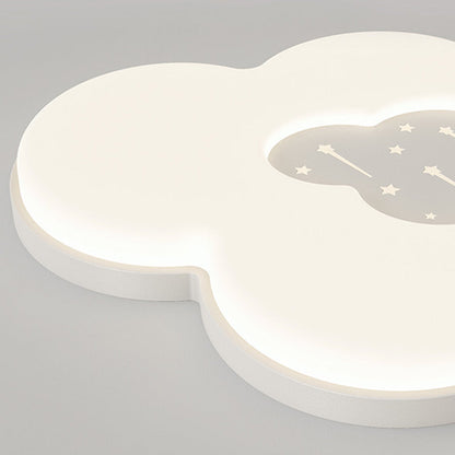 Modern Minimalist Creamy Clouds Round Rectangle Acrylic Iron LED Flush Mount Ceiling Light for Living Room