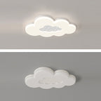 Modern Minimalist Creamy Clouds Round Rectangle Acrylic Iron LED Flush Mount Ceiling Light for Living Room