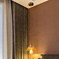 Contemporary Scandinavian Flower Round Glass Copper Iron 1-Light Pendant Light For Living Room