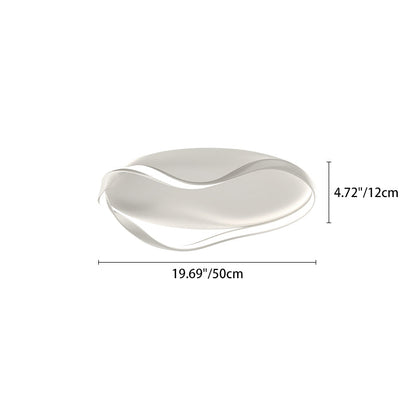 Modern Minimalist Round Bend Aluminum Hardware LED Flush Mount Ceiling Light For Living Room
