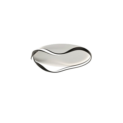 Modern Minimalist Round Bend Aluminum Hardware LED Flush Mount Ceiling Light For Living Room