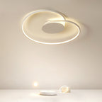 Modern Minimalist Heart Bend Silicone Iron Aluminum LED Flush Mount Ceiling Light For Living Room