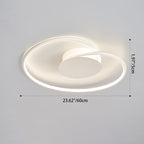 Modern Minimalist Heart Bend Silicone Iron Aluminum LED Flush Mount Ceiling Light For Living Room