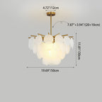 Contemporary Scandinavian Tapered Round Branch Glass Iron 6/8/10 Lights Chandelier for Living Room BulbSquare