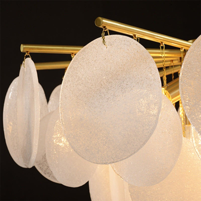 Contemporary Scandinavian Tapered Round Branch Glass Iron 6/8/10 Lights Chandelier for Living Room BulbSquare