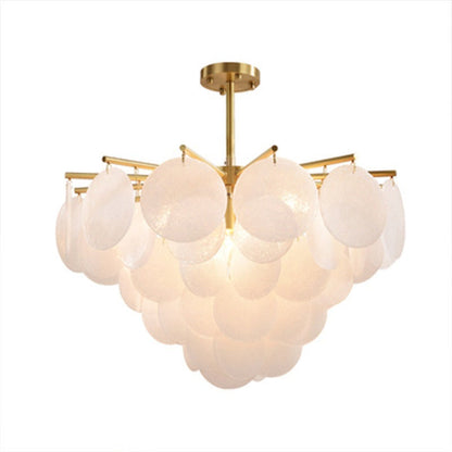 Contemporary Scandinavian Tapered Round Branch Glass Iron 6/8/10 Lights Chandelier for Living Room