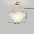 Contemporary Scandinavian Tapered Round Branch Glass Iron 6/8/10 Lights Chandelier for Living Room BulbSquare