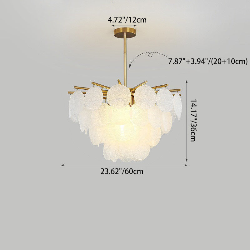 Contemporary Scandinavian Tapered Round Branch Glass Iron 6/8/10 Lights Chandelier for Living Room BulbSquare