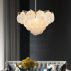 Contemporary Scandinavian Tapered Round Branch Glass Iron 6/8/10 Lights Chandelier for Living Room BulbSquare