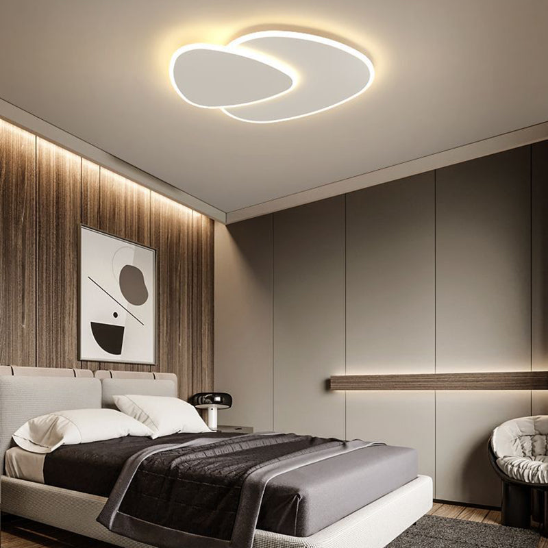 Modern Minimalist Triangle Square Stacked Acrylic Iron LED Flush Mount Ceiling Light for Living Room