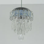 Contemporary Scandinavian Round Orb Crystal Stainless Steel LED Pendant Light For Living Room