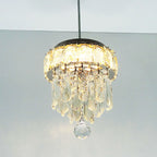 Contemporary Scandinavian Round Orb Crystal Stainless Steel LED Pendant Light For Living Room