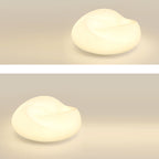 Modern Minimalist Cream Pleated Round PE Hardware LED Flush Mount Ceiling Light For Living Room