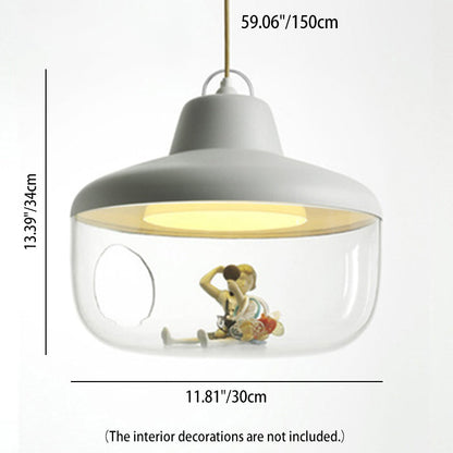 Contemporary Scandinavian Acrylic Bowl 1-light Pendant Light for Dining Room