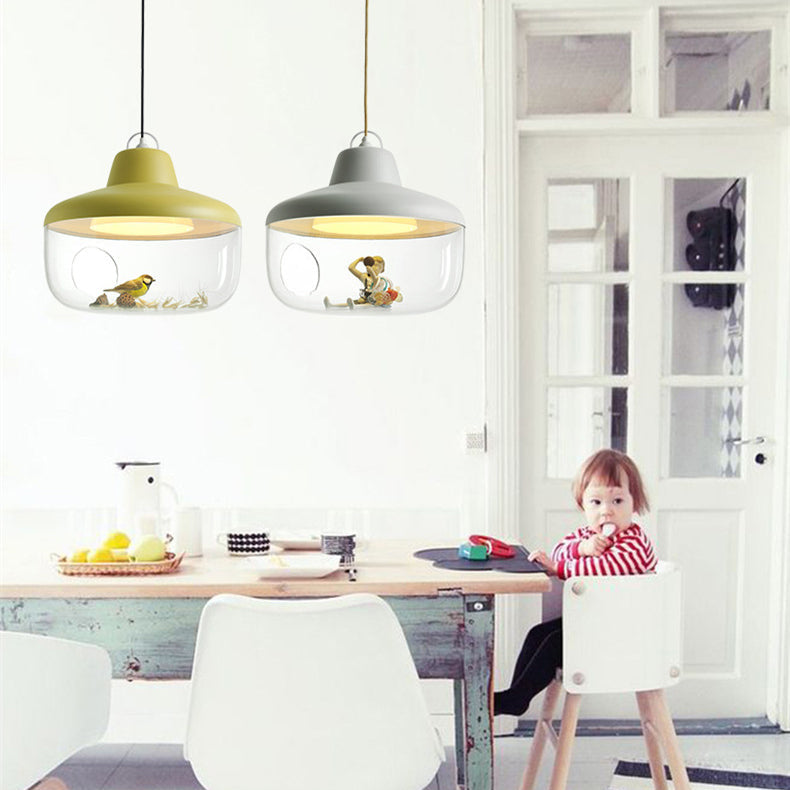 Contemporary Scandinavian Acrylic Bowl 1-light Pendant Light for Dining Room