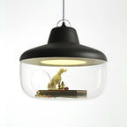 Contemporary Scandinavian Acrylic Bowl 1-light Pendant Light for Dining Room BulbSquare