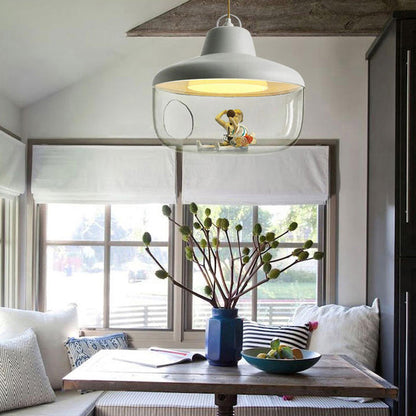 Contemporary Scandinavian Acrylic Bowl 1-light Pendant Light for Dining Room