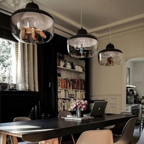 Contemporary Scandinavian Acrylic Bowl 1-light Pendant Light for Dining Room