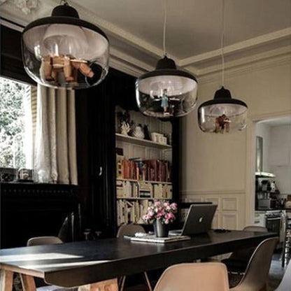 Contemporary Scandinavian Acrylic Bowl 1-light Pendant Light for Dining Room