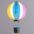 Contemporary Scandinavian Kids Metal Acrylic Hot Air Balloon Hanging Basket 1-light Pendant Light for Bedroom BulbSquare