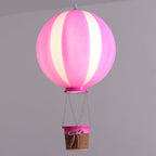 Contemporary Scandinavian Kids Metal Acrylic Hot Air Balloon Hanging Basket 1-light Pendant Light for Bedroom BulbSquare
