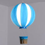 Contemporary Scandinavian Kids Metal Acrylic Hot Air Balloon Hanging Basket 1-light Pendant Light for Bedroom BulbSquare