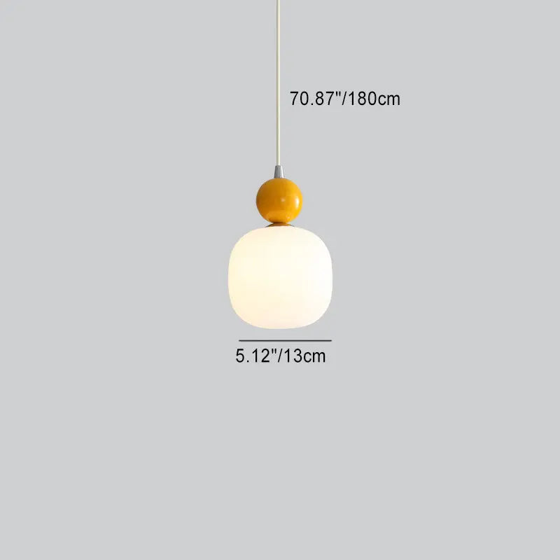 Contemporary Nordic Resin Pe Ball Cylinder 1-light Pendant Light for Bedside Lumendat