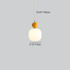 Contemporary Nordic Resin Pe Ball Cylinder 1-light Pendant Light for Bedside Lumendat