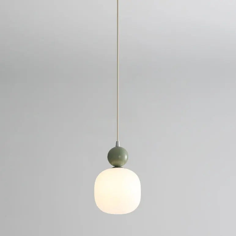 Contemporary Nordic Resin Pe Ball Cylinder 1-light Pendant Light for Bedside Lumendat