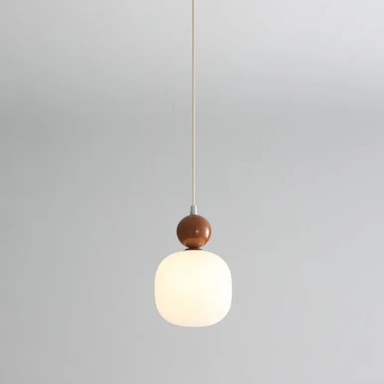 Contemporary Nordic Resin Pe Ball Cylinder 1-light Pendant Light for Bedside Lumendat