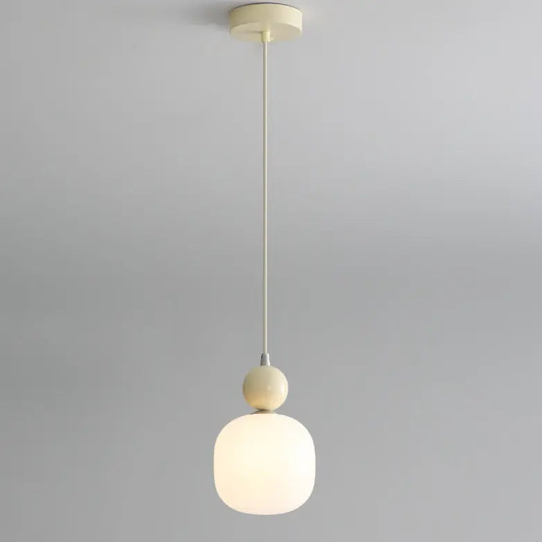 Contemporary Nordic Resin Pe Ball Cylinder 1-light Pendant Light for Bedside Lumendat