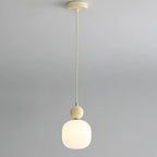 Contemporary Nordic Resin Pe Ball Cylinder 1-light Pendant Light for Bedside Lumendat