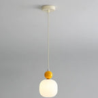 Contemporary Nordic Resin Pe Ball Cylinder 1-light Pendant Light for Bedside Lumendat