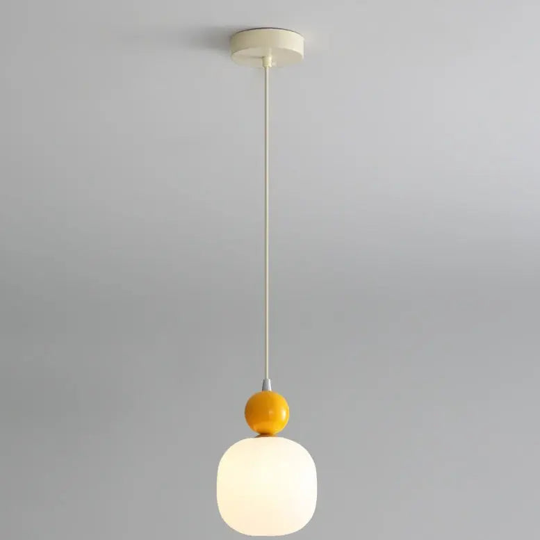 Contemporary Nordic Resin Pe Ball Cylinder 1-light Pendant Light for Bedside Lumendat