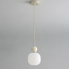 Contemporary Nordic Resin Pe Ball Cylinder 1-light Pendant Light for Bedside Lumendat