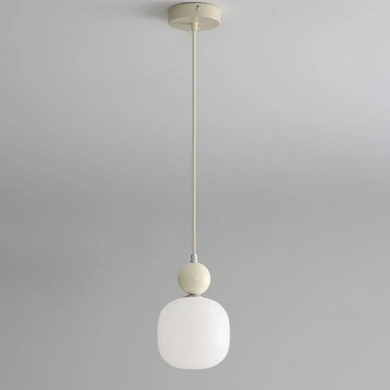 Contemporary Nordic Resin Pe Ball Cylinder 1-light Pendant Light for Bedside Lumendat