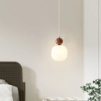 Contemporary Nordic Resin Pe Ball Cylinder 1-light Pendant Light for Bedside Lumendat