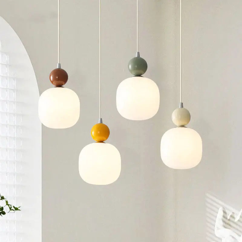 Contemporary Nordic Resin Pe Ball Cylinder 1-light Pendant Light for Bedside modern luxury lighting fixture