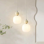 Contemporary Nordic Resin Pe Ball Cylinder 1-light Pendant Light for Bedside Lumendat