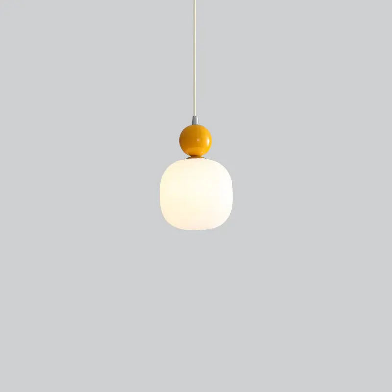 Contemporary Nordic Resin Pe Ball Cylinder 1-light Pendant Light for Bedside Lumendat