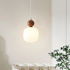 Contemporary Nordic Resin Pe Ball Cylinder 1-light Pendant Light for Bedside Lumendat