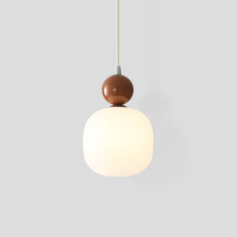 Contemporary Nordic Resin Pe Ball Cylinder 1-light Pendant Light for Bedside Lumendat