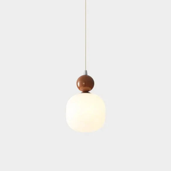 Contemporary Nordic Resin Pe Ball Cylinder 1-light Pendant Light for Bedside Lumendat