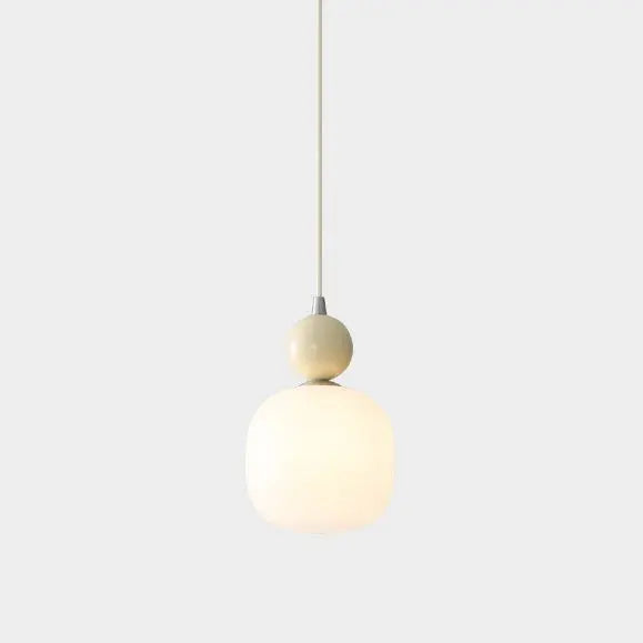 Contemporary Nordic Resin Pe Ball Cylinder 1-light Pendant Light for Bedside Lumendat