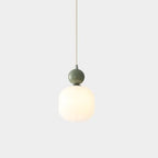 Contemporary Nordic Resin Pe Ball Cylinder 1-light Pendant Light for Bedside Lumendat