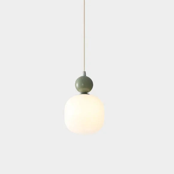 Contemporary Nordic Resin Pe Ball Cylinder 1-light Pendant Light for Bedside Lumendat