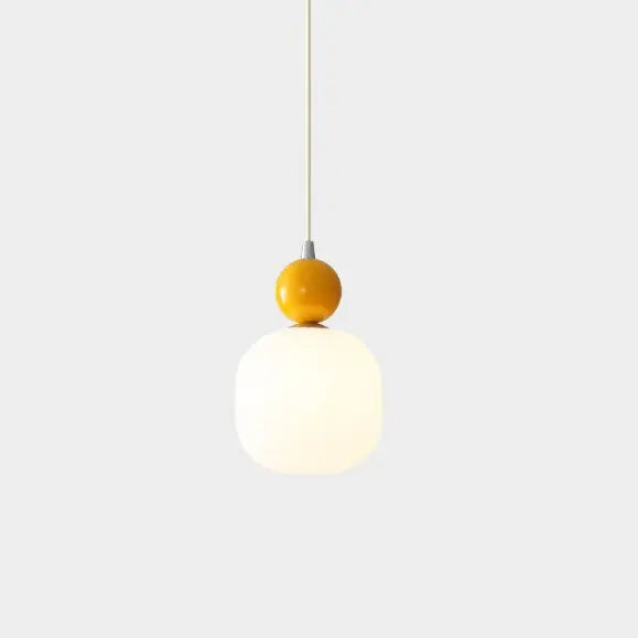 Contemporary Nordic Resin Pe Ball Cylinder 1-light Pendant Light for Bedside Lumendat