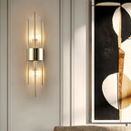 Modern Luxury Stainless Steel Crystal Rhombic Strip 2-Light Wall Sconce Lamp For Hallway Lumendat