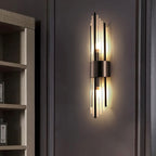 Modern Luxury Stainless Steel Crystal Rhombic Strip 2-Light Wall Sconce Lamp For Hallway Lumendat